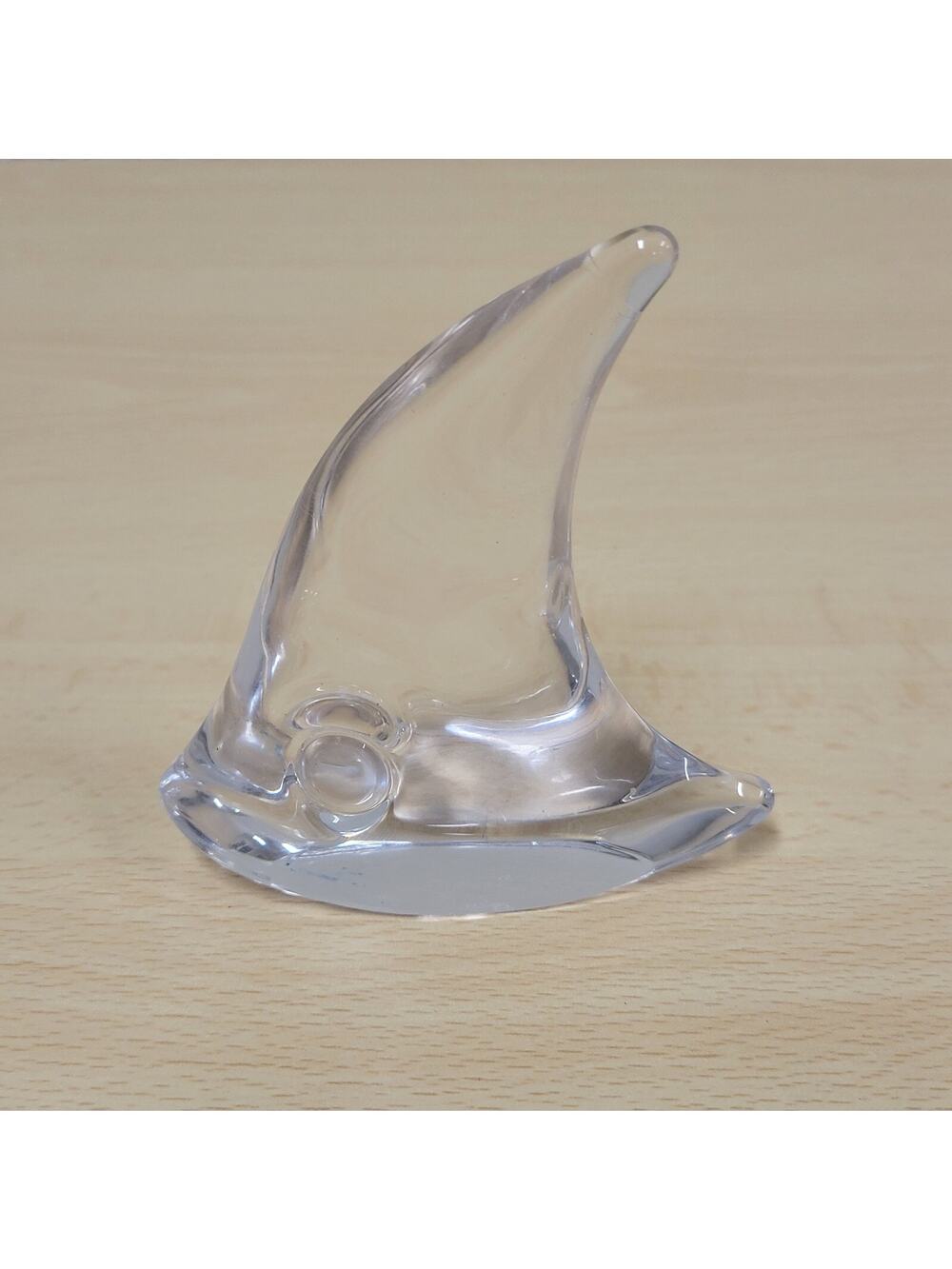 Daum France Signed Clear Crystal Angel Fish Art Glass Figure Sculpture 3.5"